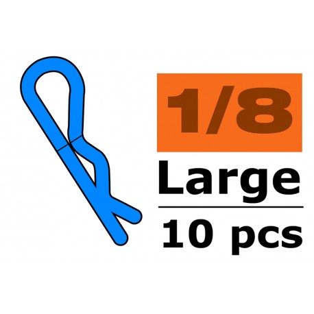 Body Clips - 45° Bent - Large - Blue - 10 pcs