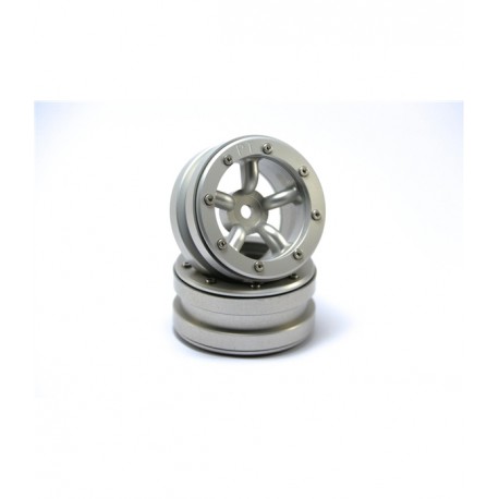 Beadlock Wheels PT-Safari Silver/Silver 1.9 (2 Pcs)