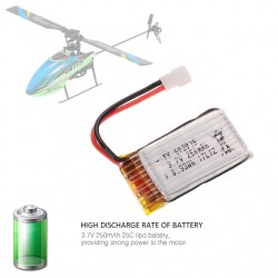 Bateria Lipo 3.7V 250mAh p/Helicopteros Wltoys V911S