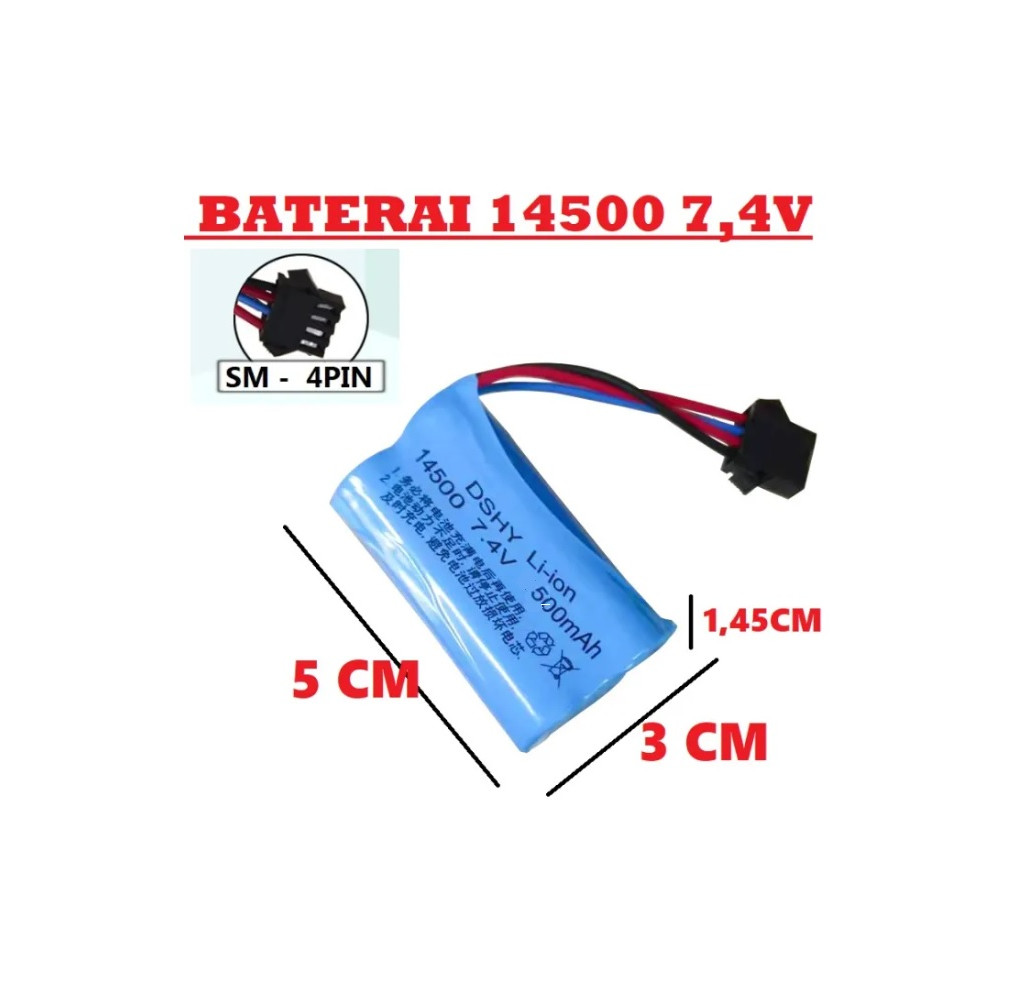Bateria Li-Ion 14500 500m