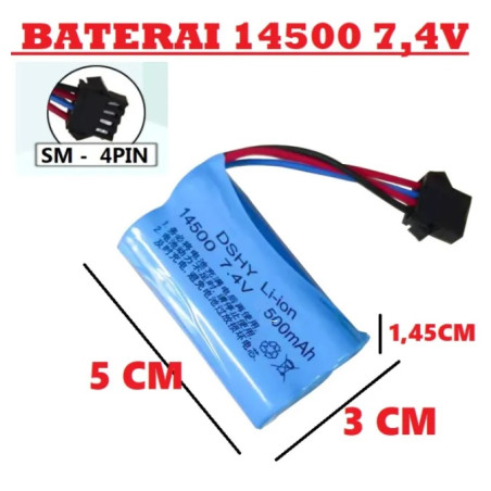 Bateria Li-Ion 14500 500m