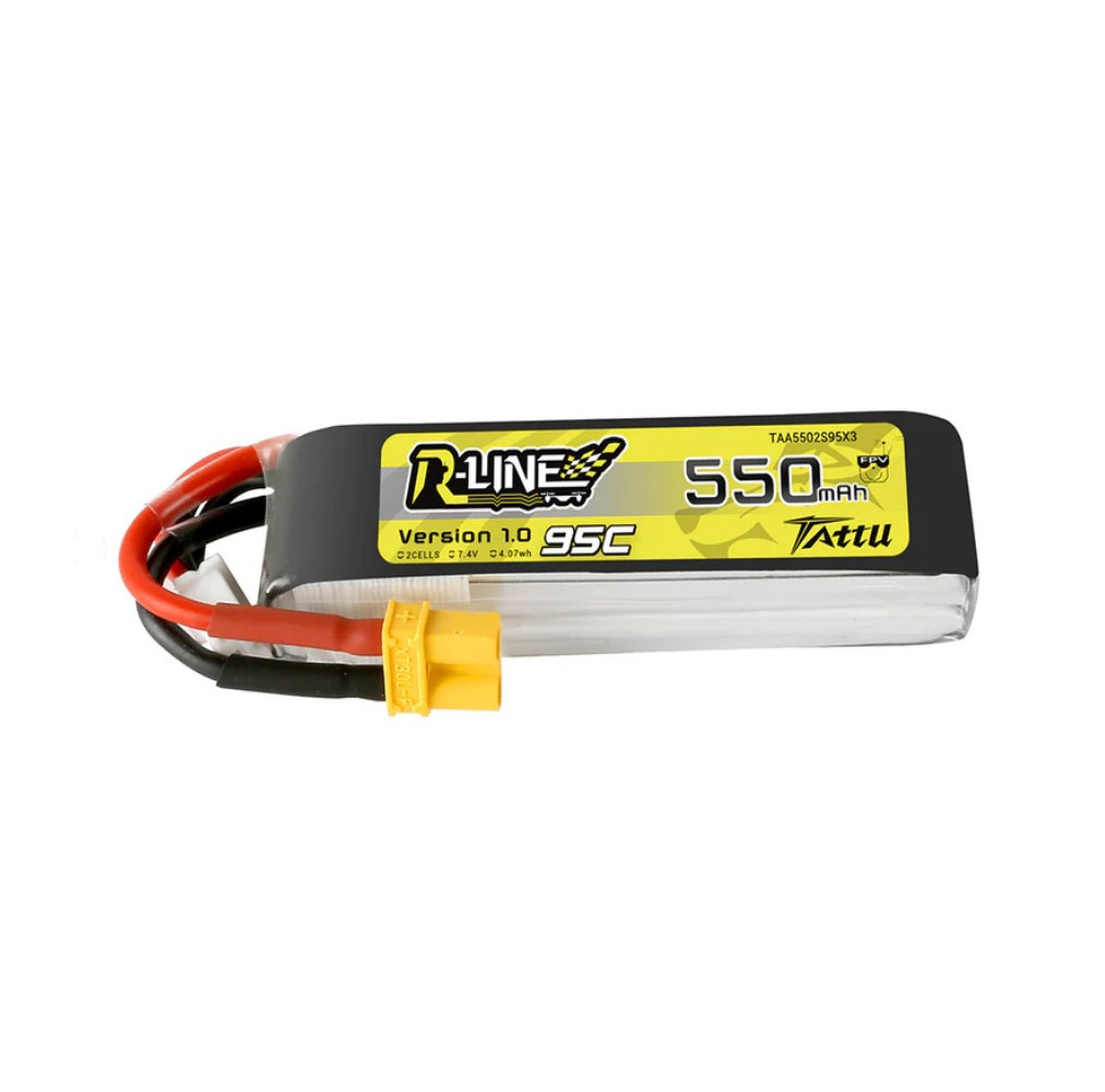 Tattu R-Line 550mAh 7.4V 2S1P 95C Lipo Battery