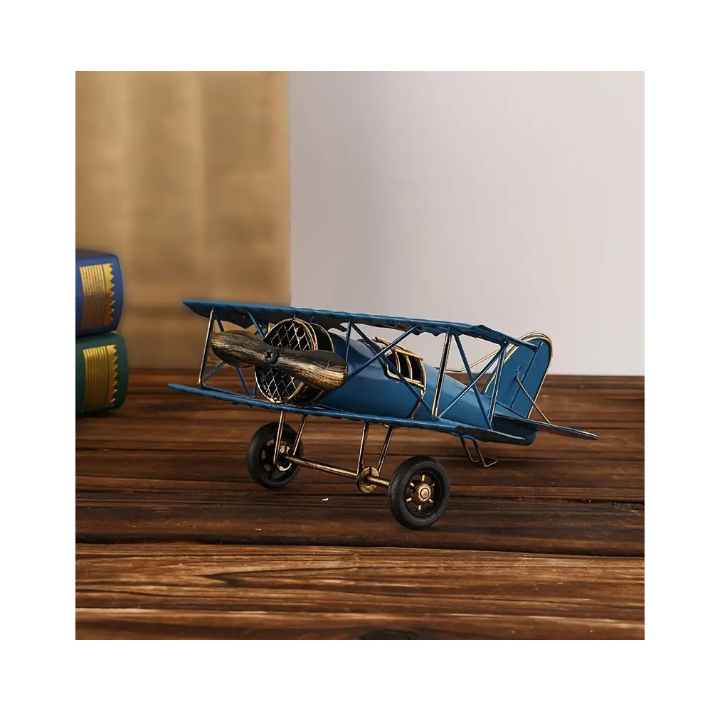 Avião azul de metal decor