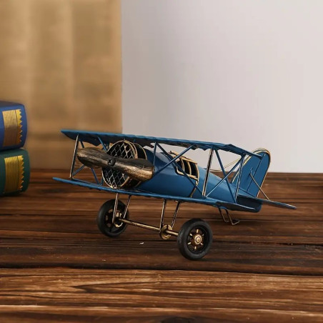 Avião azul de metal decor