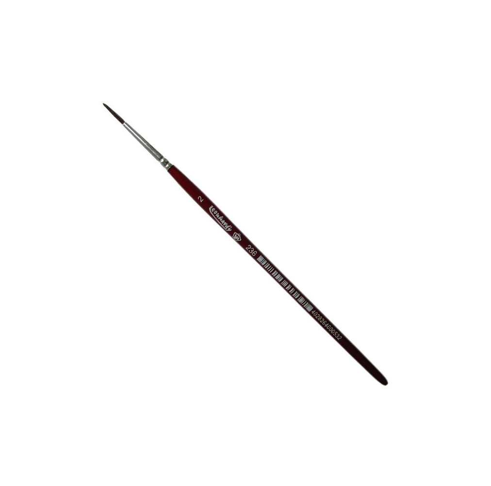 Pincel pêlo fino, cabo redondo vermelho Nº 2