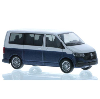 VW T6.1, silver/metallic-dark blue, short wheelbase Rietze 1:87