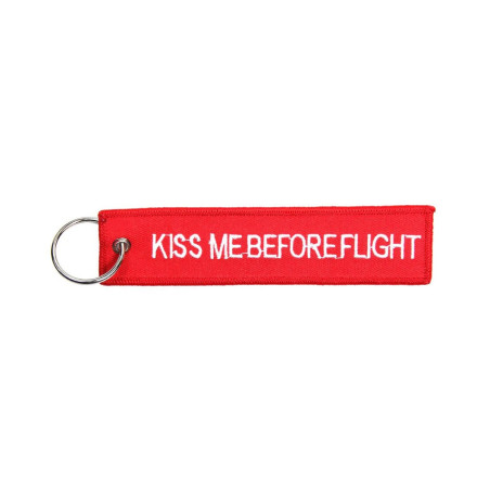Porta-Chaves vermelho "Kiss Me Before Flight" 