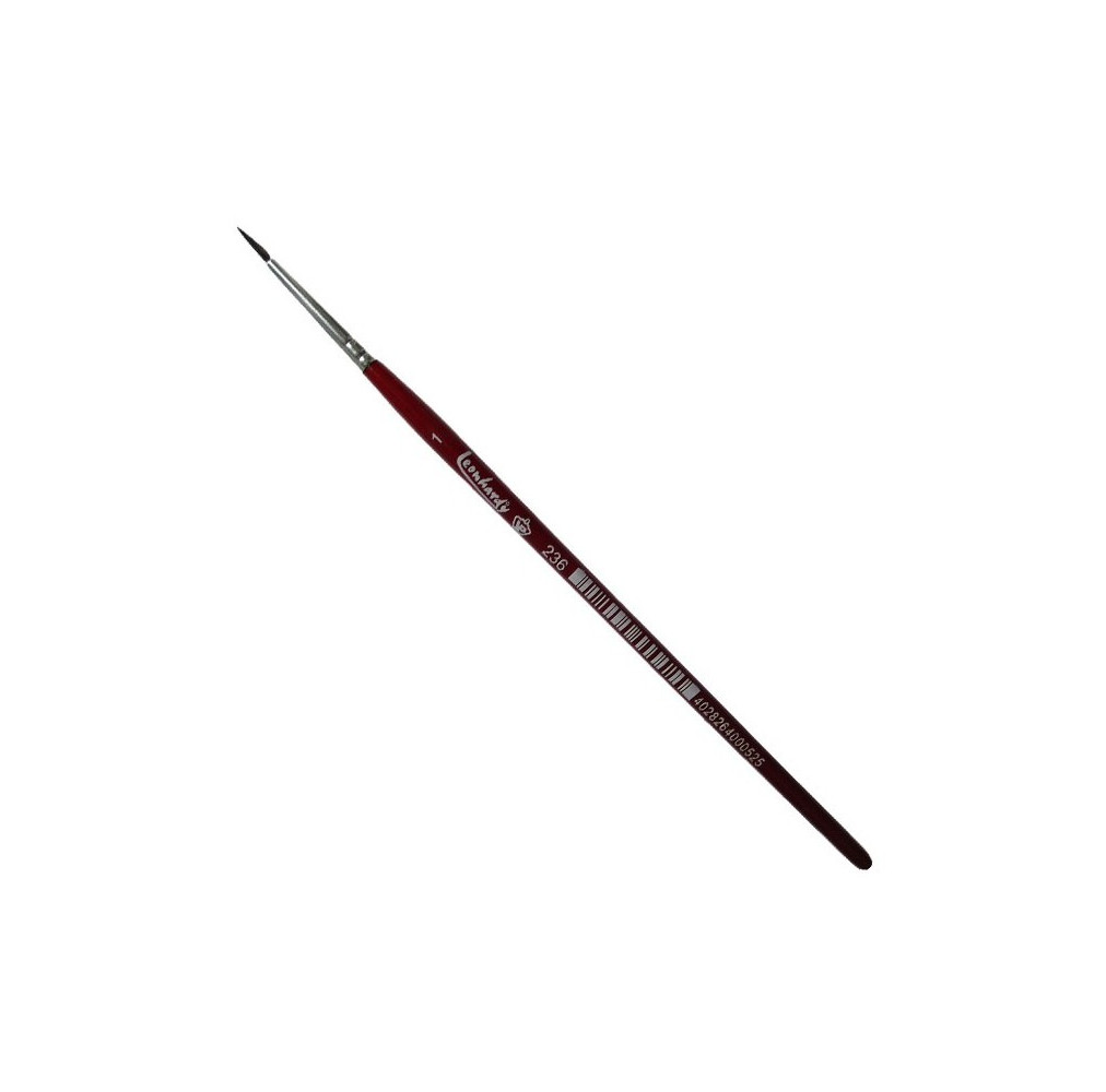 Pincel pêlo fino, cabo redondo vermelho Nº 1