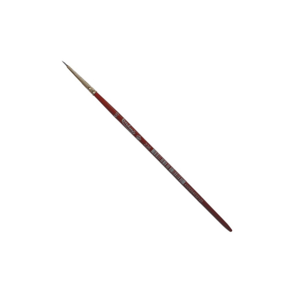 Pincel pêlo fino, cabo redondo vermelho Nº 4/0