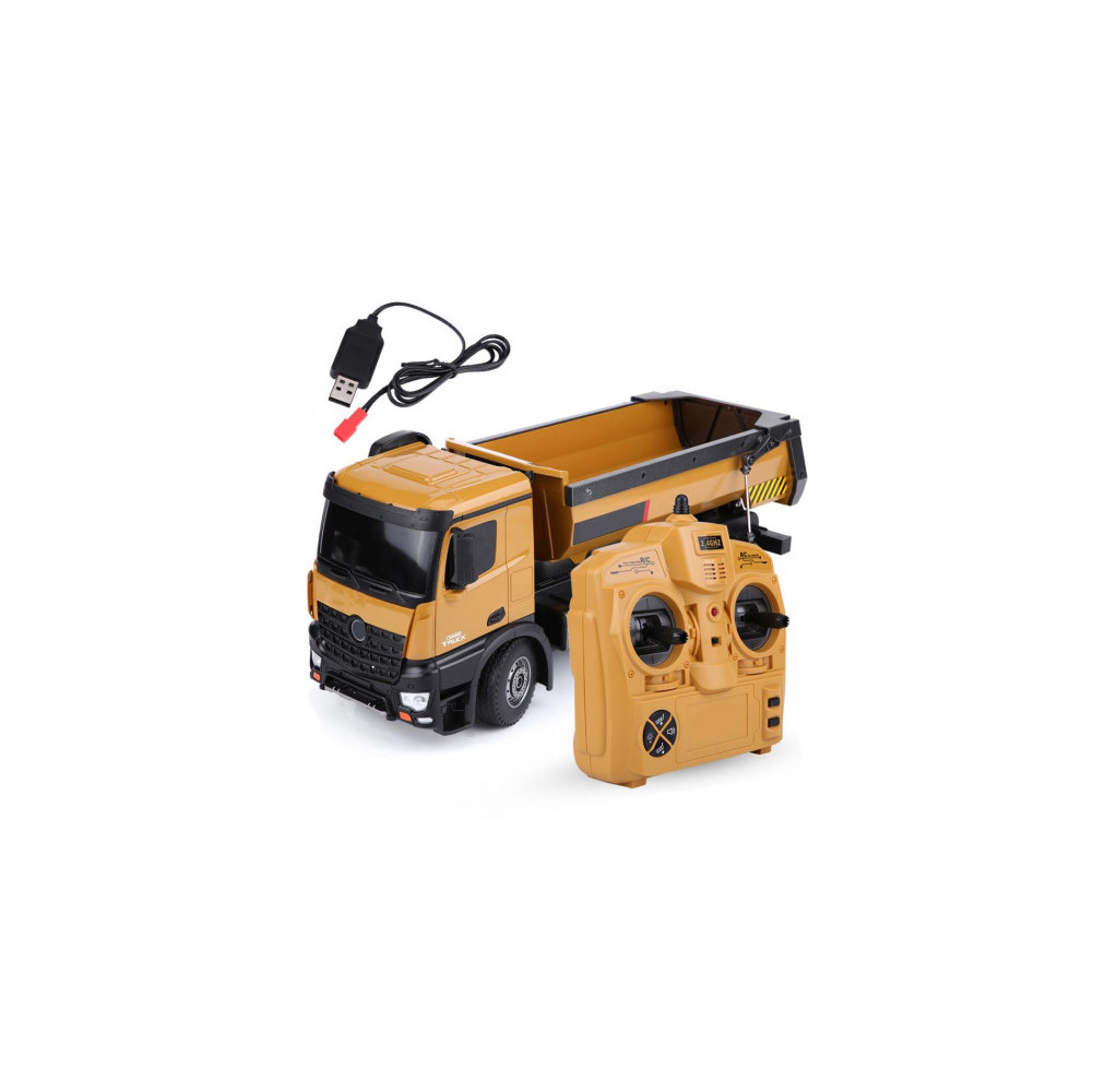 Camião Huina 1573 1/14 10 CH c/ volquete metálico RTR Camião Huina 1573 1/14 10 CH c/ volquete metálico RTR