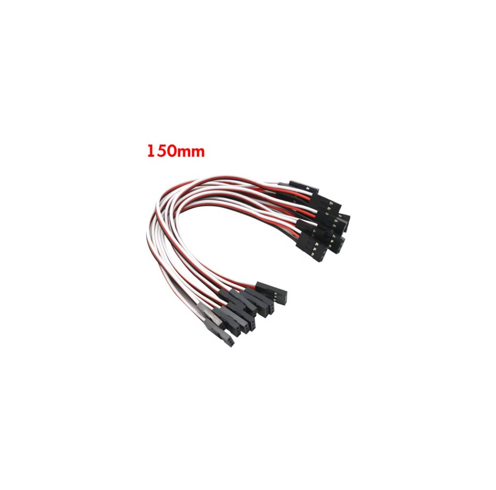 pack 10 Servo extenção Macho-Macho 150mm