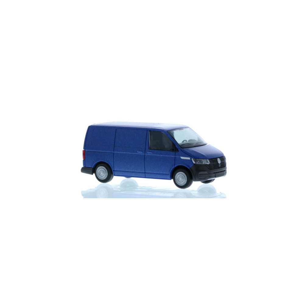 VW T6.1 box wagon, metallic-blue, short wheelbase Rietze 1:87