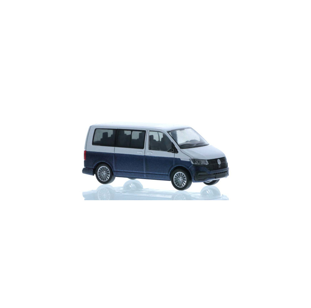 VW T6.1, silver/metallic-dark blue, short wheelbase Rietze 1:87
