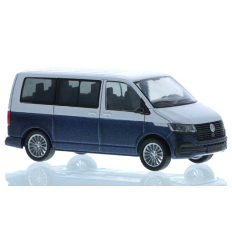 VW T6.1, silver/metallic-dark blue, short wheelbase Rietze 1:87